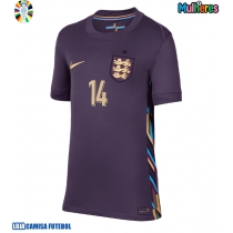 Camisa de Futebol Inglaterra Ezri Konsa #14 Equipamento Secundário Mulheres Europeu 2024 Manga Curta